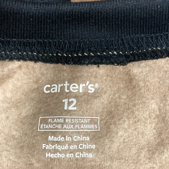 Carters big boy raccoon fleece zip footie sleeper pajamas size 12 - Picture 7 of 9